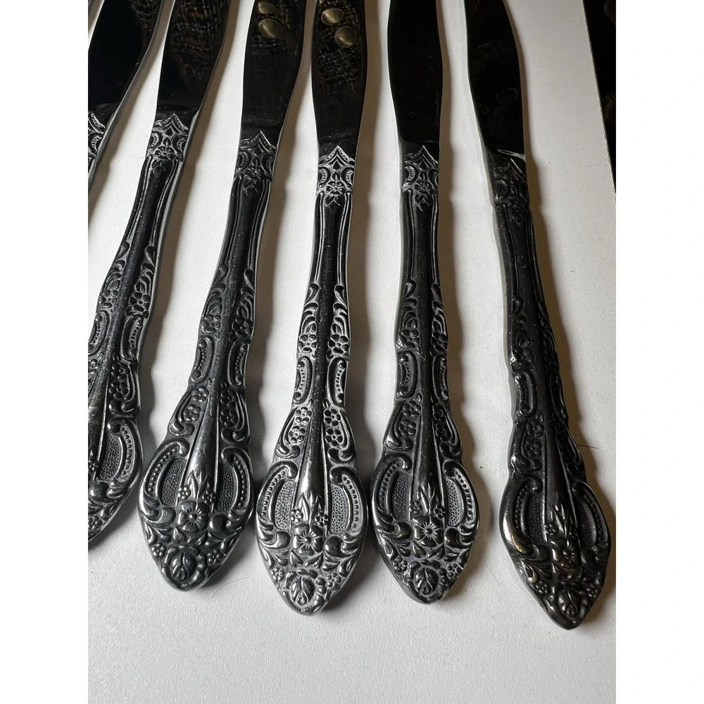 United Silver Co‎ ACADIA Set of 7 Dinner Butter Knives Japan Stainless Flatware